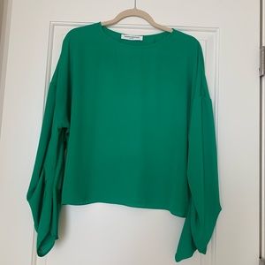 Amanda Uprichard Ruched Sleeve Blouse